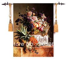 Free shipping hot sells middle size famous picture,a bunch of flowers,wall tapestry of bouquet and fruits 2024 - купить недорого