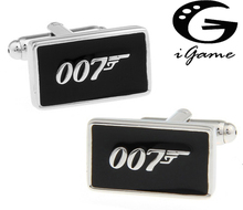 Promotion!! 007 Cufflinks black color fashion novelty james bond movie design copper material free shipping 2024 - buy cheap