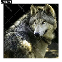 Полноразмерная Алмазная 5D картина «сделай сам», вышивка «переворачивающийся волк», мозаика для вышивки крестиком, подарок для домашнего декора, CJ2 2024 - купить недорого
