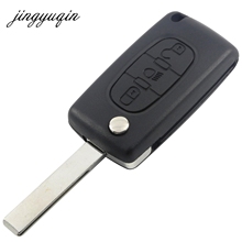 jingyuqin 10X Hu83 Light Symbol Flip Remote Key Shell Case 3BTN for Citroen C2 C5 C6 Picasso for Peugeot 407 406 308 307 408 2024 - buy cheap
