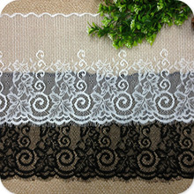 Beutiful Black/Off-white Eyelash Wedding Lace Fabric Table Cloth  DIY Crafts Width 17cm 9Ms/lot 2024 - buy cheap