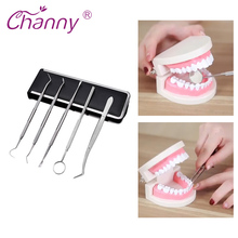 Channy Dental Oral Mirror Tweezer Scraper Dental Probe Stainless Steel Teeth Whitening Tooth Clean Oral Care Kits 2024 - buy cheap