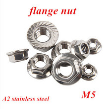 100pcs/lot M5 DIN6923 Hex Flange Nut Metal Lock Nuts SUS304 2024 - buy cheap