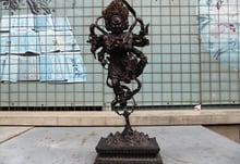 Song voge-estatua de Buda MAHAKALA, Gema S0874 de 22 ", budismo tibetano, bronce puro 100%, manos de ocho brazos 2024 - compra barato