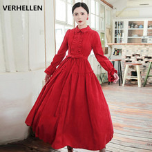 Женское платье с расклешенными рукавами VERHELLEN, красное вельветовое платье для вечеринок, весна 2019 2024 - купить недорого