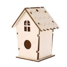 Casa de pássaro de madeira natural ninho criativo parede-montado jardim ao ar livre gaiola caixa 2024 - compre barato