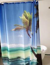 Cortina de chuveiro Mar Céu Coco Palm Cenário Banheiro Mildewproof À Prova D' Água Tecido de Poliéster Com 72 Polegada + 12 Ganchos 2024 - compre barato