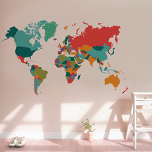 Living Room 2019 New Fashion Deco Various Colorful World Map Removable Vinyl Decal Wall Sticker Home Wardrobe Room Decor #45 2024 - buy cheap
