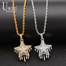 UWIN Star Pendant AAA CZ Bling Iced Out Champagn Micro Paved Hip hop Necklace Tennis Chains Men's Hiphop Jewelry 2024 - buy cheap