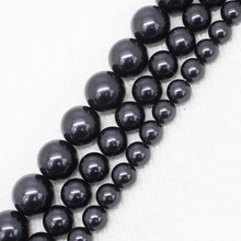 Atacado 8-14mm bela concha preta pérola redonda solta beads15 "/38cm, para fazer jóias, pode misturado por atacado! 2024 - compre barato