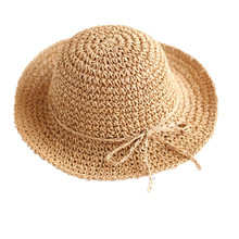 2019 New Girls Hand Made Sun Hat Kids Summer Raffia Straw Hat Big Wing Beach Cap Foldable Breathable Summer Parent-child Hat 2024 - buy cheap