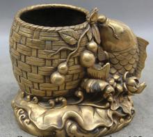 China Brass Fish Barracuda Bottle gourd Calabash Flower Basket Pot Jar Crock 2024 - buy cheap