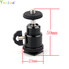 10pcs/lot Mini Ball Head 1/4" mount with Lock Hot Shot Adapter for Camera Tripod LED Light Flash Bracket Holder Mount 2024 - buy cheap