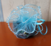 Круглые мешки из органзы небесно-голубого цвета диаметром 26 см, 100 шт., пакеты для упаковки ювелирных изделий на шнурке для свадьбы/подарка/еды/конфет/рождества 2024 - купить недорого