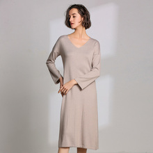 Women sexy Dress Spring V-neck Wool Knitted Sweater Dresses Female Vestidos Loose Casual  Large Size Summer Dress 2019 Robe Pull 2024 - buy cheap