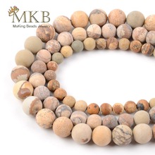 Dull Polish Matte Natural Picture Jaspers Stone Beads For Jewelry Making 6/8/10/12mm Round Beads Diy Bracelet Necklace Wholesale 2024 - buy cheap