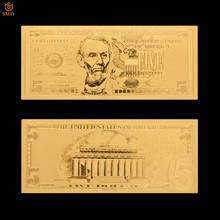 Moneda falsa de 5 dólares de los Estados Unidos, producto nuevo, colección de billetes de oro 2018, 999 2024 - compra barato