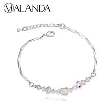 MALANDA Square Crystal From Swarovski bracelets bangles For Women Fashion Brand Silver Color Bracelet Wedding Party Jewelry G 2024 - buy cheap