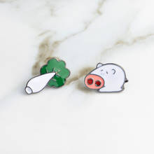 Cabbage and pig pin Hat Bag Jeans Pins Brooches Badges Denim jackets Bags Backpack Accessories Fashion cute pins wholesale 2024 - buy cheap
