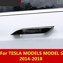 Для TESLA MODELS MODEL S 2014-2018 автомобильные Внешние из углеродного волокна дверные ручки управления автомобильные наклейки внешние украшения аксессуары 2024 - купить недорого