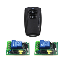 Interruptor de controle remoto sem fio, ac 85v-250v, 110v, 30a, código de aprendizagem, 1 controle + 2 receptores, 3 modos de funcionamento, sku: 5491 2024 - compre barato
