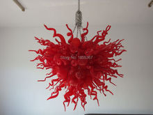 Free Shipping Brilliancy 110/220v AC Led Blown Glass Chandelier Red 2024 - buy cheap