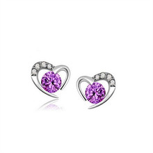 Brincos romântico em formato de coração, joias de marca de luxo, bijuterias, conjunto para mulheres 2024 - compre barato