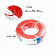 305 M/rollo 22AWG 0,30 y siguientes mm resistencia térmica flexible cable de silicona conectado rojo/Negro disponible Freeshipping 2024 - compra barato