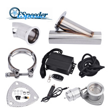 ESPEEDER 2.5'' Exhaust Cutout Stainless Steel Header Y Pipe Catback Vacuum Valve Remote Electric Cut Out Exhaust Tip Muffler Kit 2024 - buy cheap