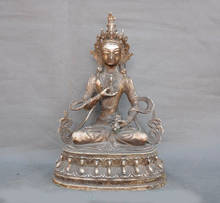 Свадебное украшение 12 "Тибетский буддистский тибетский серебряный Ваджрасаттва тара Кван-Инь богиня статуя Будды 2024 - купить недорого