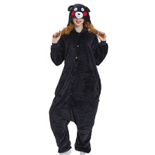 Kumamon Bear Kigurumi Onesie Adult Women Animal Pajamas Suit Flannel Warm Soft Sleepwear Onepiece Winter Warm Pijama Cosplay 2024 - buy cheap