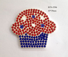 Botón de diamantes de imitación para cupcake, 50 Uds., 45x39mm, BTN-5596 2024 - compra barato