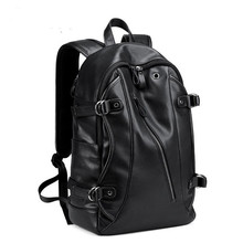 Men Backpack External USB Charge Waterproof Backpack Male Black Leather Fashion Trend Youth Leisure Travel Computer Bag 2024 - buy cheap