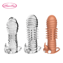 Hombre Nuo condones reutilizables vibrante de pene eyaculación retardante juguetes sexuales para hombres pene extensor de pene anillos condón 2024 - compra barato
