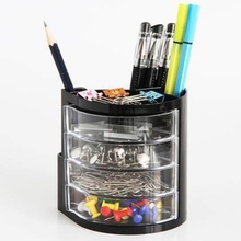 Suporte de caneta e lápis para escritório, organizador de gavetas para maquiagem 2024 - compre barato