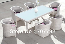 New Design Outdoor Furniture Rattan Dining Table And Chairs Set 2024 - buy cheap