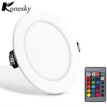 Konesky led panel  downlight  5w Round RGB LED  dimmable recessed ceiling lamp fixture led lighting 2024 - buy cheap