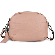 Nova bolsa feminina de ombro couro legítimo de vaca, bolsa carteiro rosa da moda, pequena bolsa de ombro para mulheres, 2019 2024 - compre barato