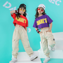 Ropa de Hip Hop para niños, pantalones informales para correr, Camiseta corta para niñas, trajes de baile de Jazz, ropa de baile de salón 2024 - compra barato