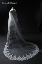 Hot 3M Real Photos White/Ivory Cathedral Length Lace Mantilla Crochet Bridal Veil Headdress With Comb Wedding Accessories MD3079 2024 - buy cheap