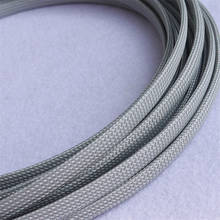 1 Meters High quality Gray 16mm Braid PET Expandable Sleeving High Density Sheathing Plaited Cable Sleeves DIY 2024 - buy cheap