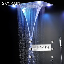 Bathroom Luxury 600X800mm Big LED Shower Head Mixer Set Thermostatic Diverter SPA Massage Shower Kit System 2024 - buy cheap