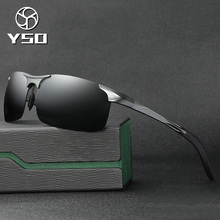 YSO Sunglasses Men Polarized UV400 Aluminium Magnesium Frame Sun Glasses Driving Glasses Semi Rimless Accessories For Men 8177 2024 - buy cheap