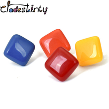 Chadestinty Ear Cuffs For Women Red Yellow Blue Geometric Square Resin Ear Clip Earing Non Pierced Cuff Earring Jewelry brinco 2024 - buy cheap