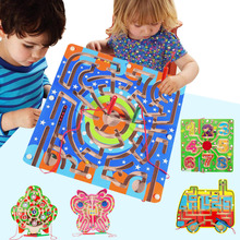 1 шт. Детские большой магнитный лабиринт игрушки для детей деревянные игры игрушки деревянные развивающие интеллектуальной доска для головоломки игрушки для детей & s 2024 - купить недорого