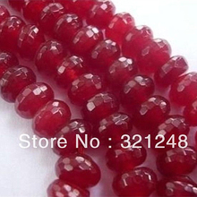 Beautiful 5x8mm charms red stone chalcedony jades faceted abacus rondelle loose Beads elegant women jewelry making 15inch GE1017 2024 - buy cheap