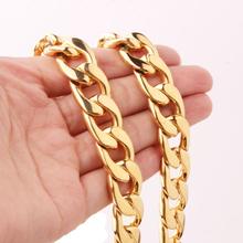 Granny Chic 13/15/19mm Stainless Steel Necklace Men Gold Color Stainless Steel Chain Necklace Link Chain Men Jewelry 2024 - buy cheap
