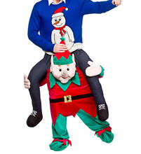 Santa Elf Carry Halloween me Ride on Piggy Back Mascot Costume Spirit Fancy Dress Christmas Party Funny Pants 2024 - buy cheap