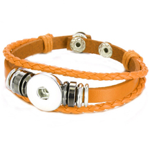 leather  retro  18mm snap button bracelet   DIY jewelry   FG001 2024 - buy cheap