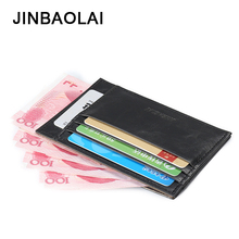 JINBAOLAI Small Wallet Men Credit Card Holder Purse Thin Male Wallets Vintage Leather Men's Wallet Brand Short Purses 2 Colors 2024 - buy cheap